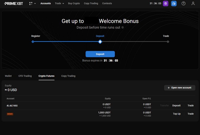 New to trading? Try PrimeXBT&rsquo;s Demo Account - demo 1