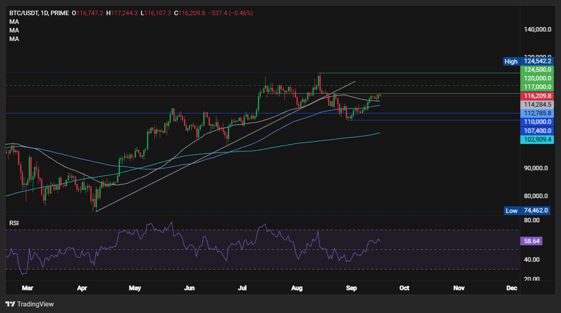 BTC&rsquo;s Best September in a Decade? Investors Eye Fed Rate Cuts - BTCUSD1709