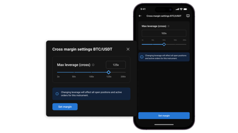 Adjustable leverage in cross-margin for Crypto Futures &ndash; set your personal cap - Commercial   PrimeXBT Oct 2 1 1